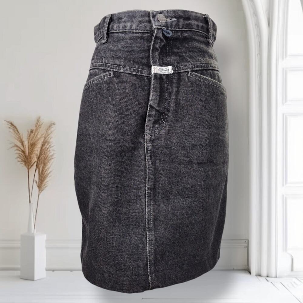 Vintage Girbaud Denim Mini Skirt Size 4 Stonewashed USA Y2K Jean Skirt